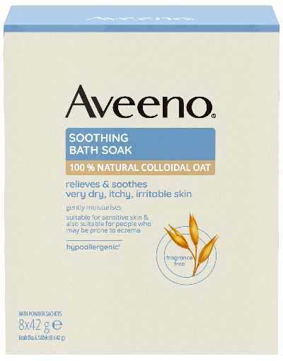Aveeno® nyugtató fürdőpor, 8x42 g